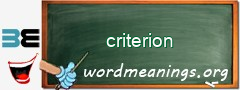 WordMeaning blackboard for criterion